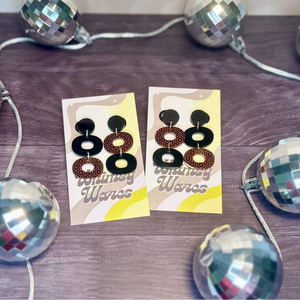 “Redrum Runner” Hick’s Hexagon Earrings